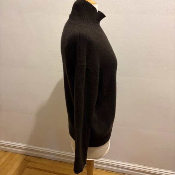 Banana Republic Brushed Cashmere Mock-Neck Sweater in Chocolate Brown - Picture 3 of 8